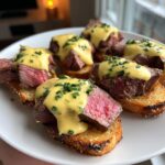 Grilled Beef Tenderloin Crostini with Béarnaise Sauce