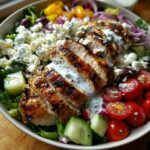 Grilled Chicken Greek Salad with Tzatziki