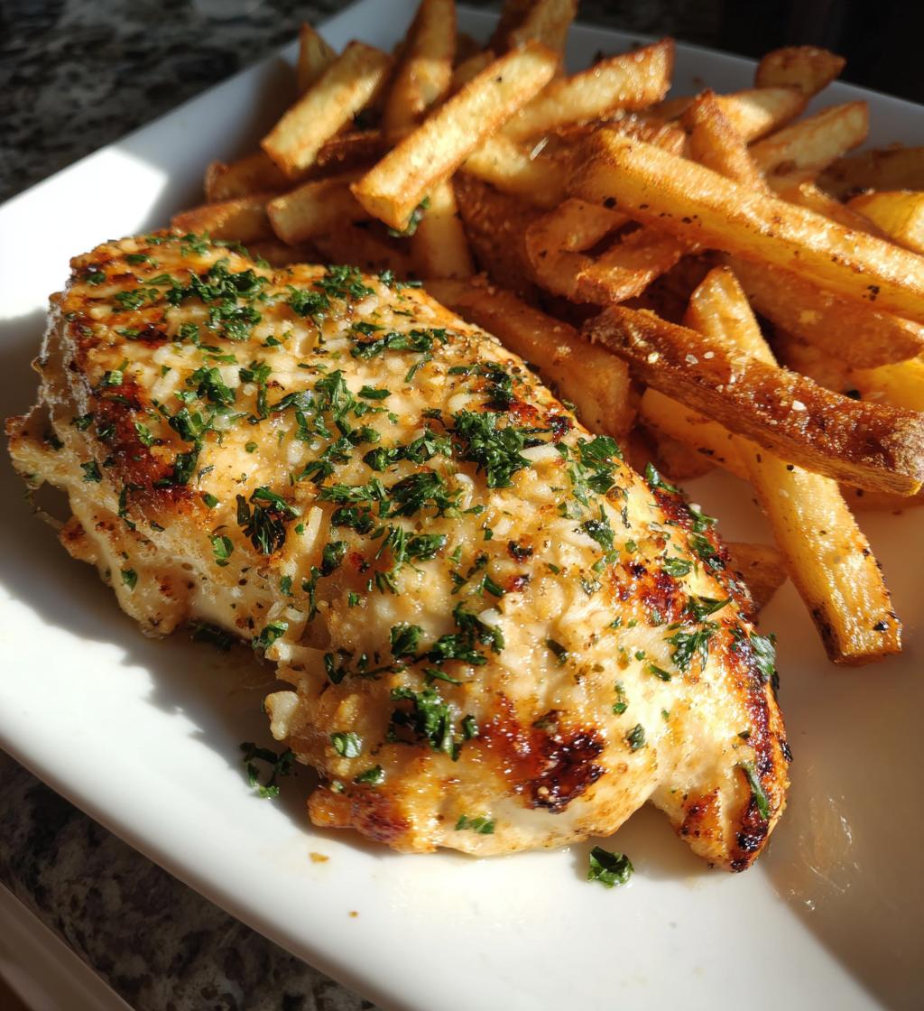 Grilled Garlic Parmesan Chicken with Crispy Fries - detail 1