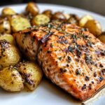Grilled Lemon Garlic Salmon with Herb Potatoes
