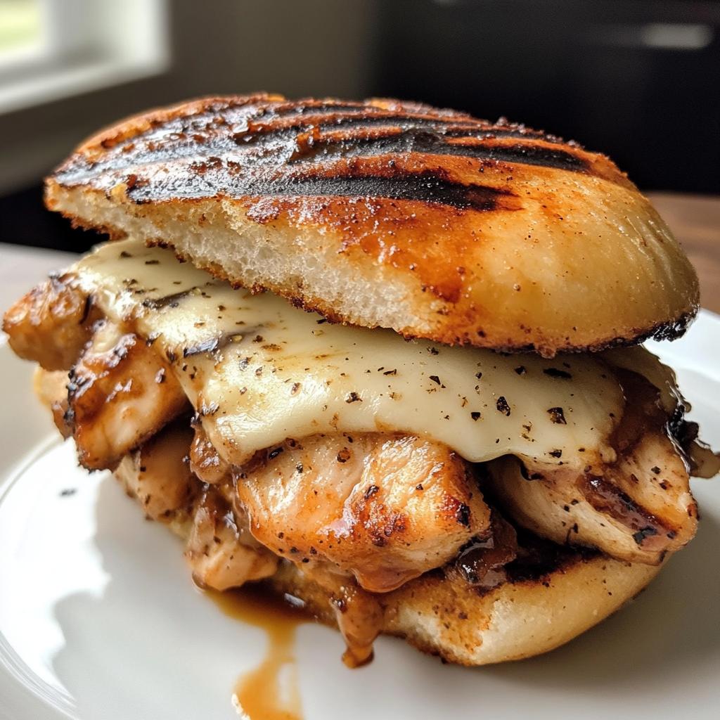 Grilled Mozzarella BBQ Chicken Sandwiches