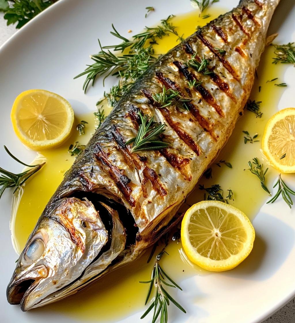 Grilled or Roasted Whole Mackerel with Lemon and Herbs - detail 1