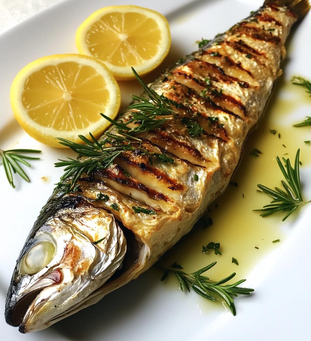 Grilled or Roasted Whole Mackerel with Lemon and Herbs