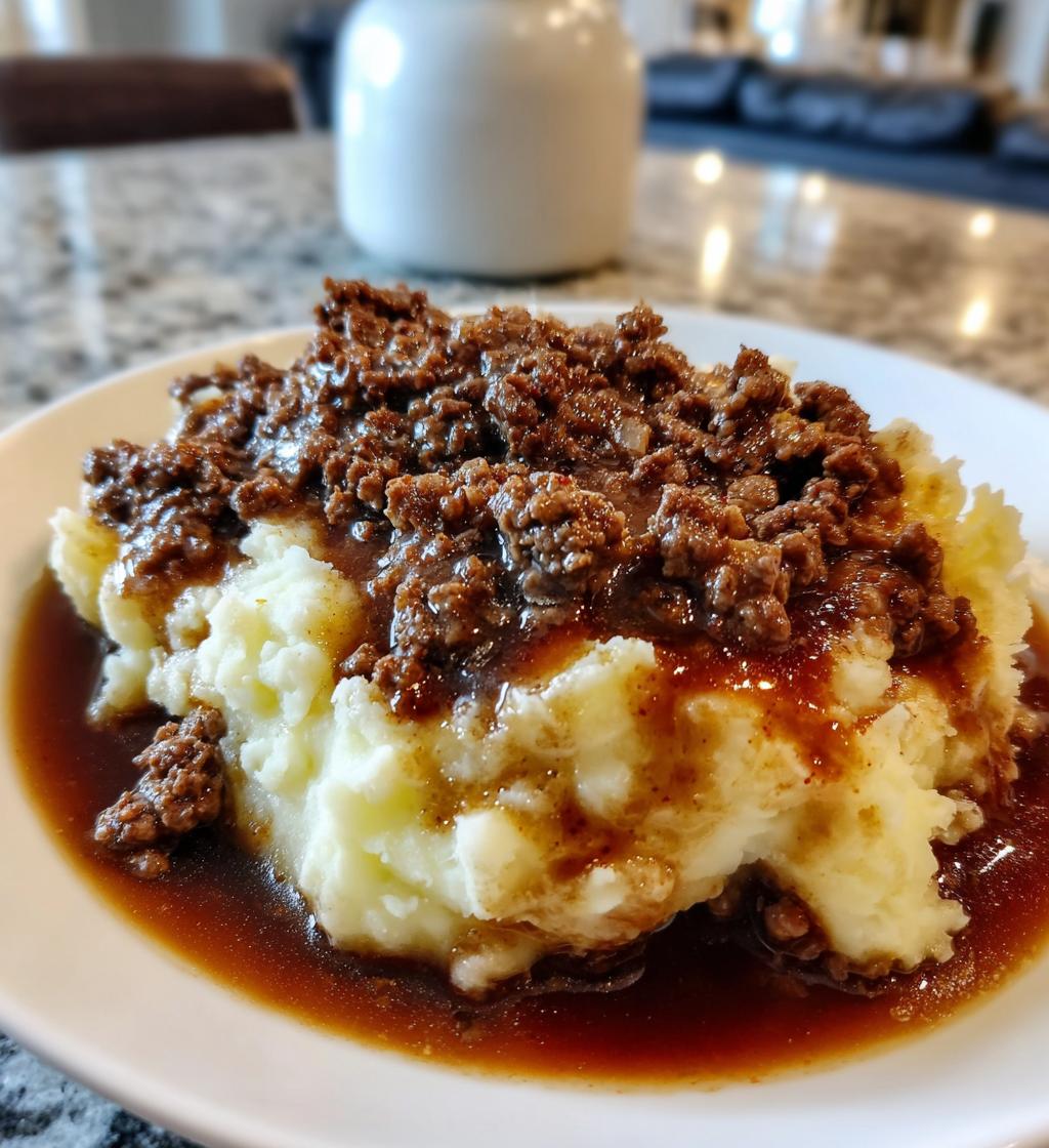 Ground Beef & Gravy with Mashed Potatoes