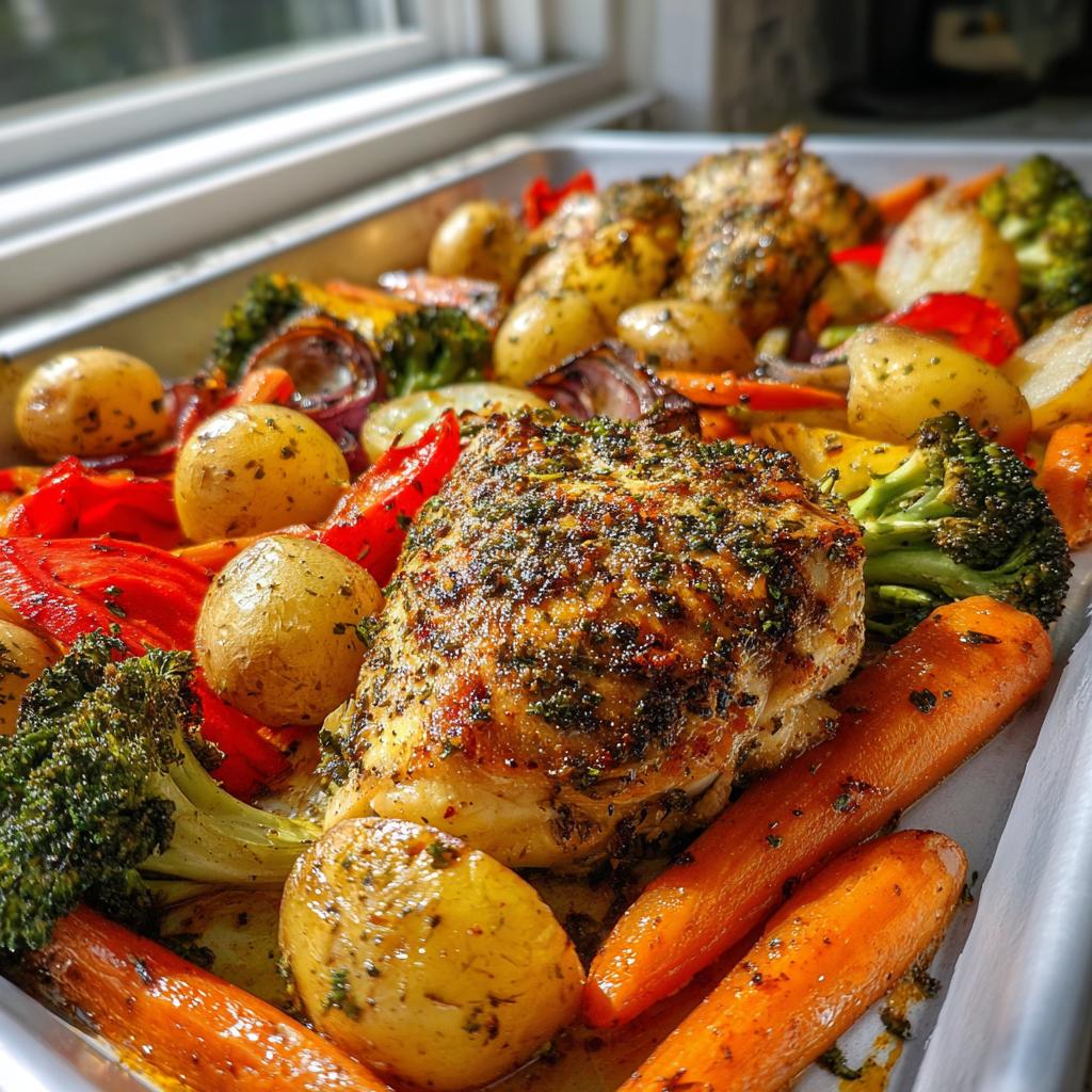 Insanely Good One-Pan Herb Chicken & Roasted Veggie Bake