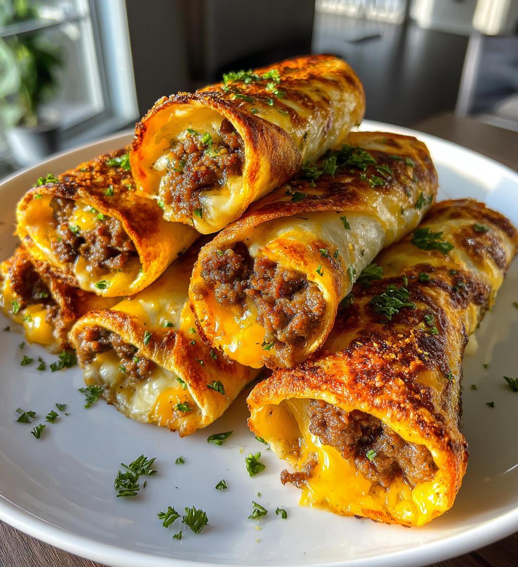 Irresistible Garlic Butter Cheeseburger Rollups Packed with Flavor and Melted Cheese Bliss