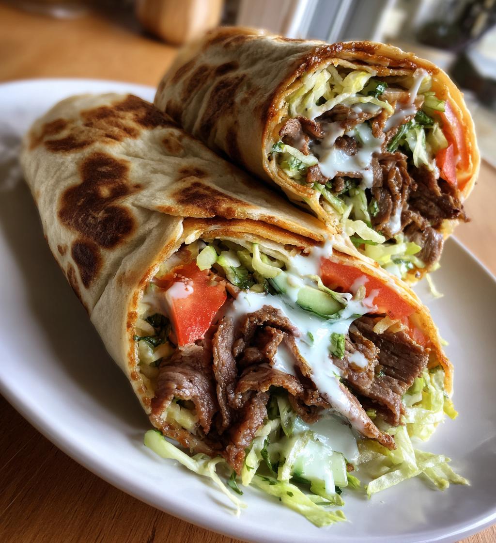Juicy Beef Shawarma Wraps