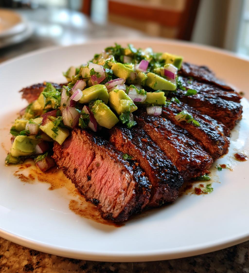Juicy Chili-Lime Flank Steak with Avocado Salsa – A Flavor Explosion!