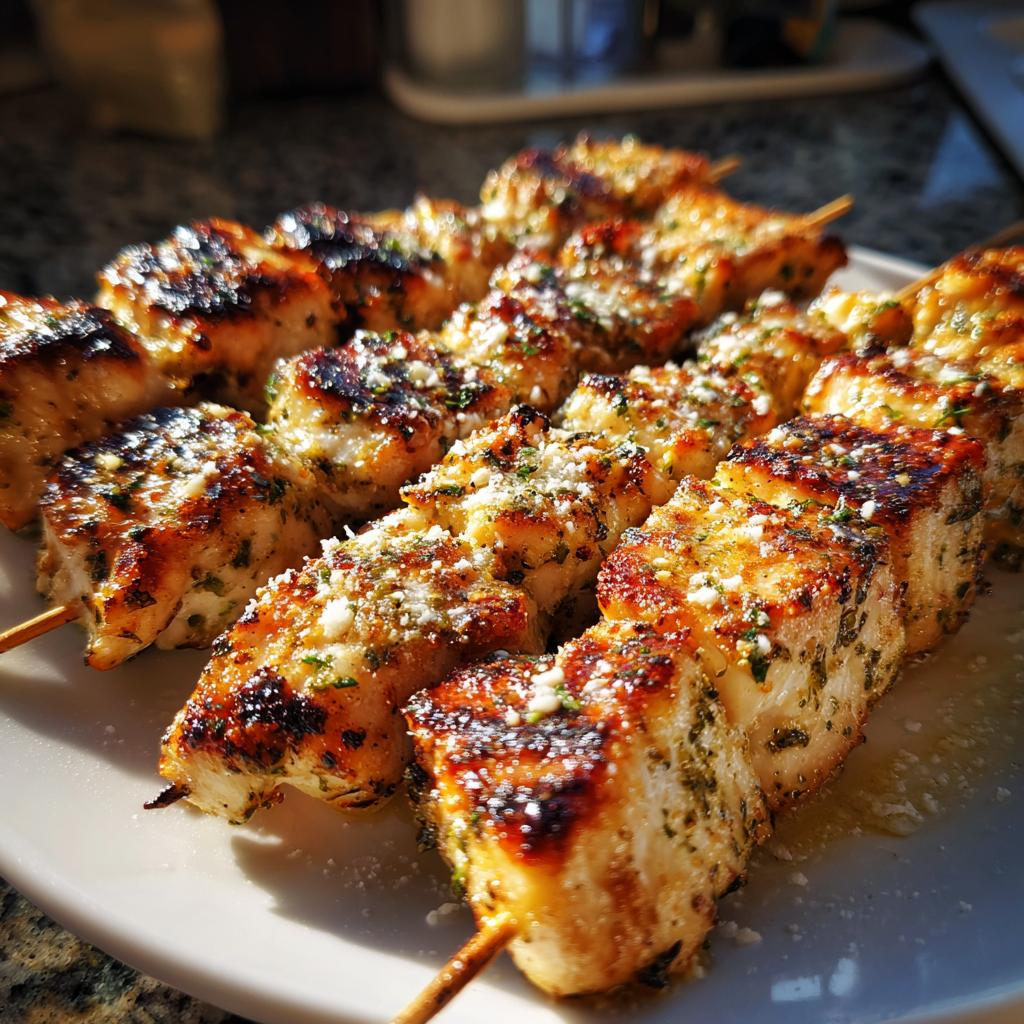 Juicy Garlic Parmesan Skewers