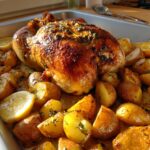 Juicy Lemon Garlic Roast Chicken with Crispy Potatoes: One-Pan Dinner
