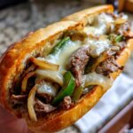 Juicy Philly Cheesesteak Sandwich