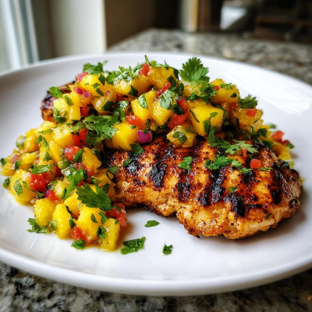 Lemon Ginger Chicken with Pineapple Mango Salsa
