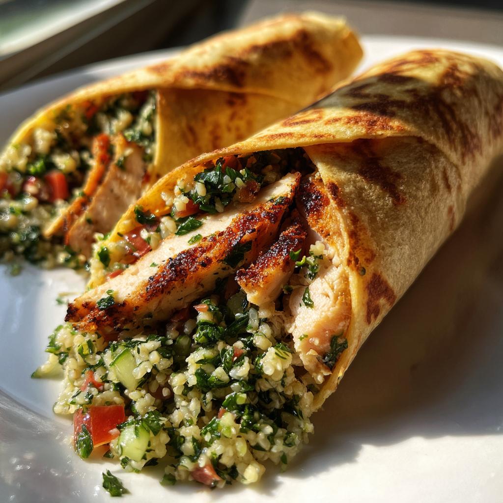 Lemon Oregano Chicken Wraps with Tabbouleh - detail 1