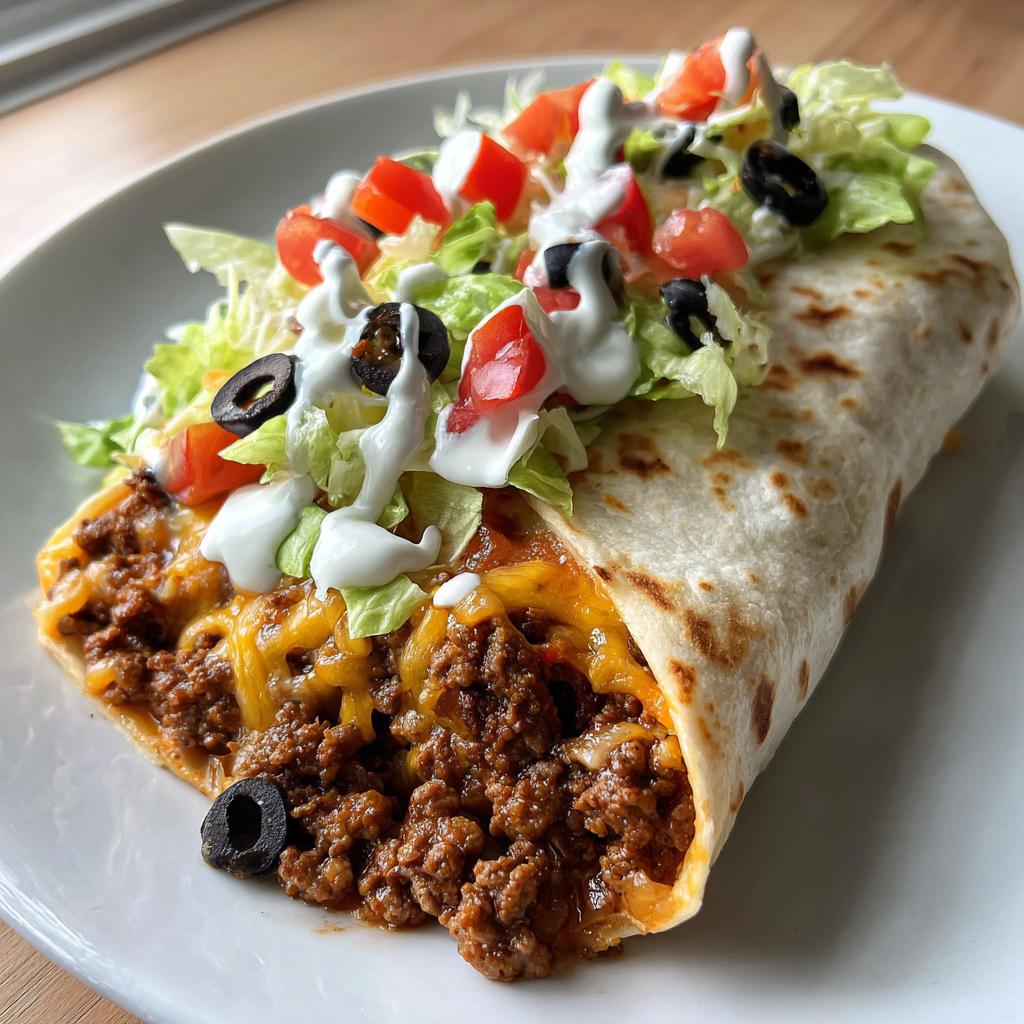 Loaded Nacho Cheese Beef Burritos