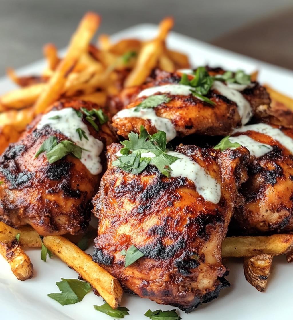 Masala Chicken with Garlic Sauce and Crispy Fries - detail 1