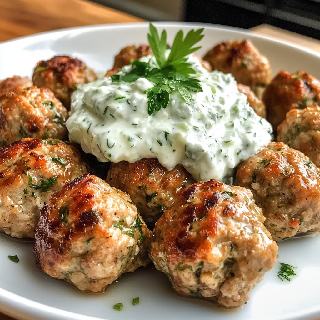 Mediterranean Greek Turkey Meatballs with Tzatziki Sauce 🇬🇷🍽️ | Fresh & Flavorful