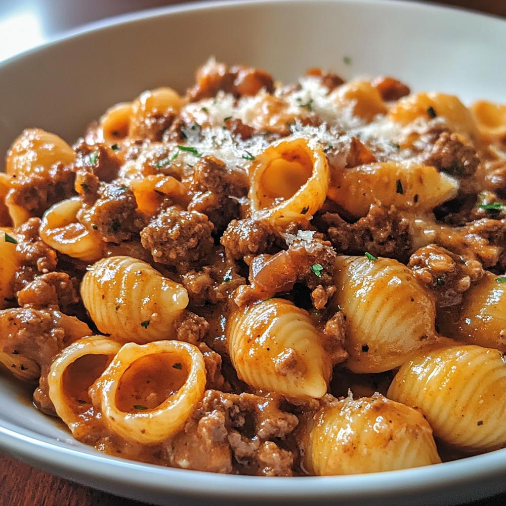 One-Pot Creamy Beef and Shells in Under 30 Minutes