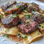 One-Skillet Garlic Butter Steak & Cheese Ravioli