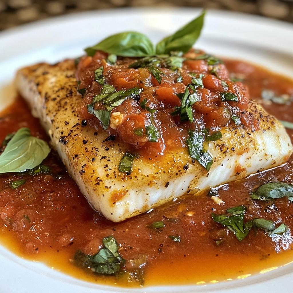 Pan-Seared Mediterranean Cod in Tomato Basil Sauce - detail 1