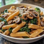 Parmesan Spinach Mushroom Pasta Skillet Recipe Ready in 30 Minutes
