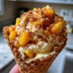 Peach Cobbler Cheesecake Cones