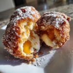 Peach Cobbler Cheesecake-Stuffed Donuts