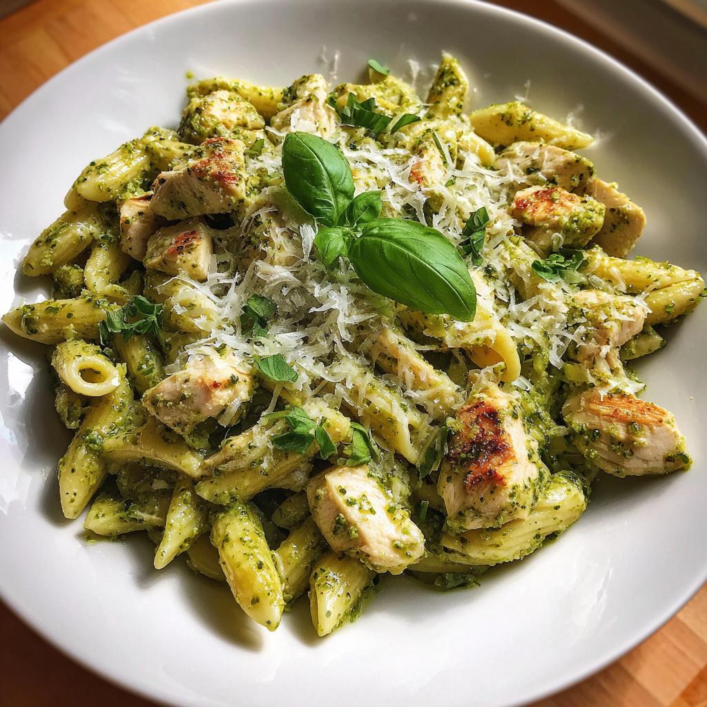 Pesto Chicken Pasta with Fresh Basil - detail 1
