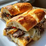 Philly Cheesesteak Stuffed Garlic Bread