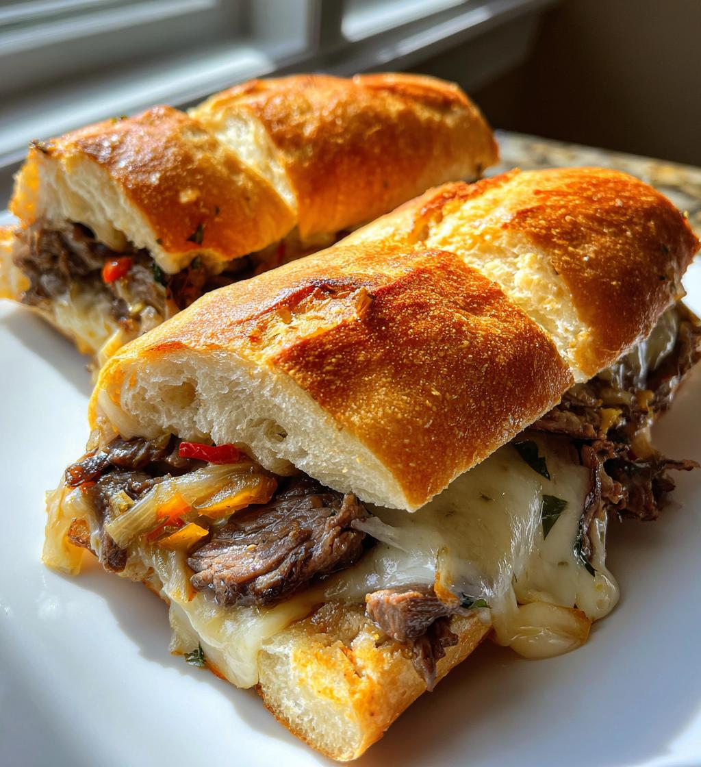 Philly Cheesesteak Stuffed Garlic Bread