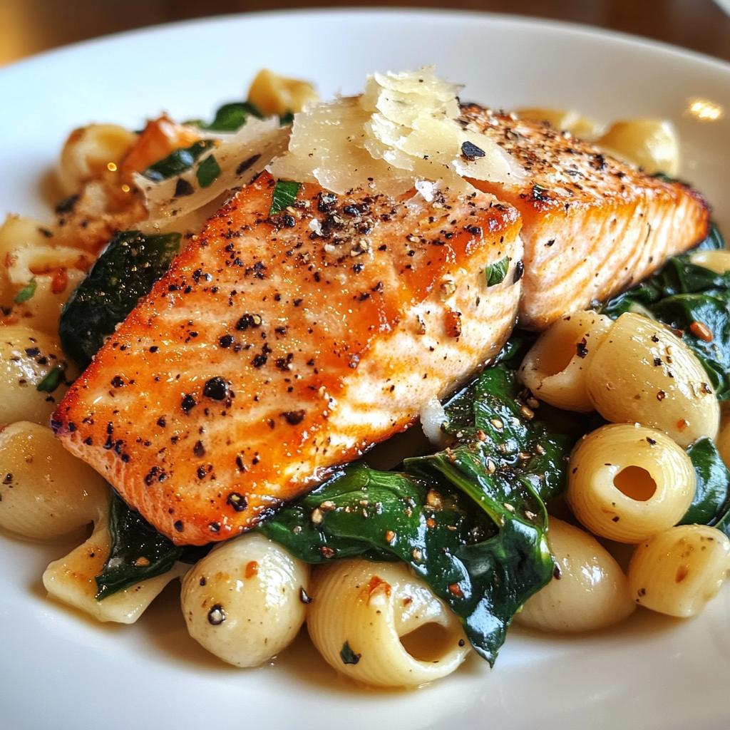 Quick Salmon & Spinach Pasta