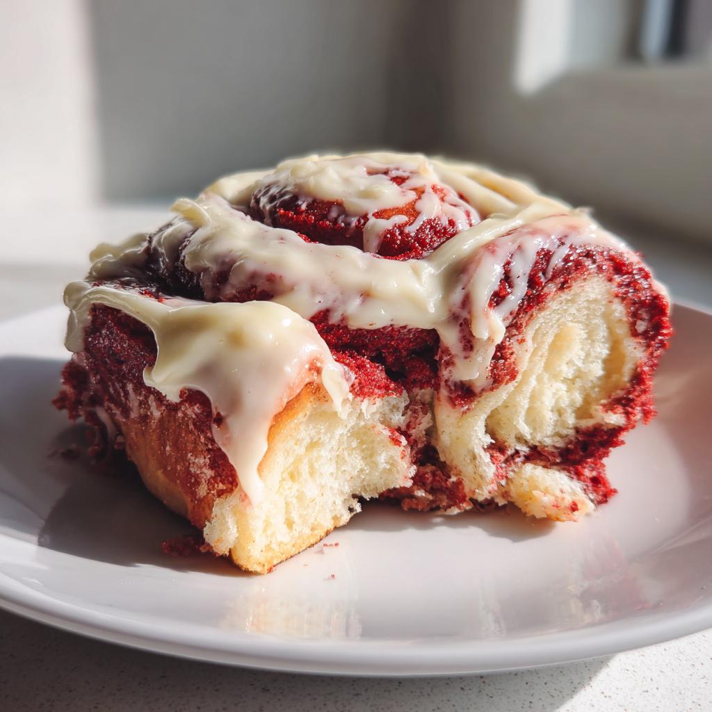 Red Velvet Cinnamon Rolls with Cream Cheese Icing