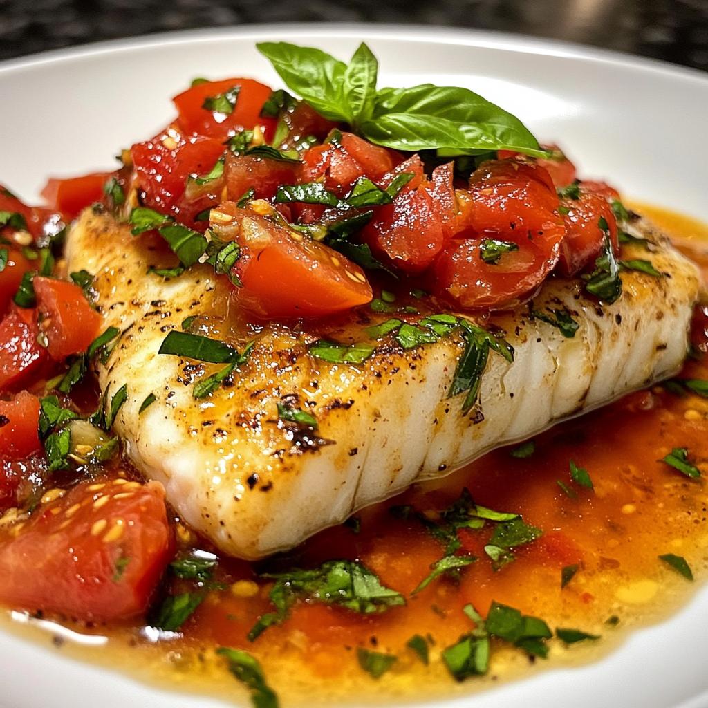 Seared Cod with Tomato and Basil Sauce - detail 1