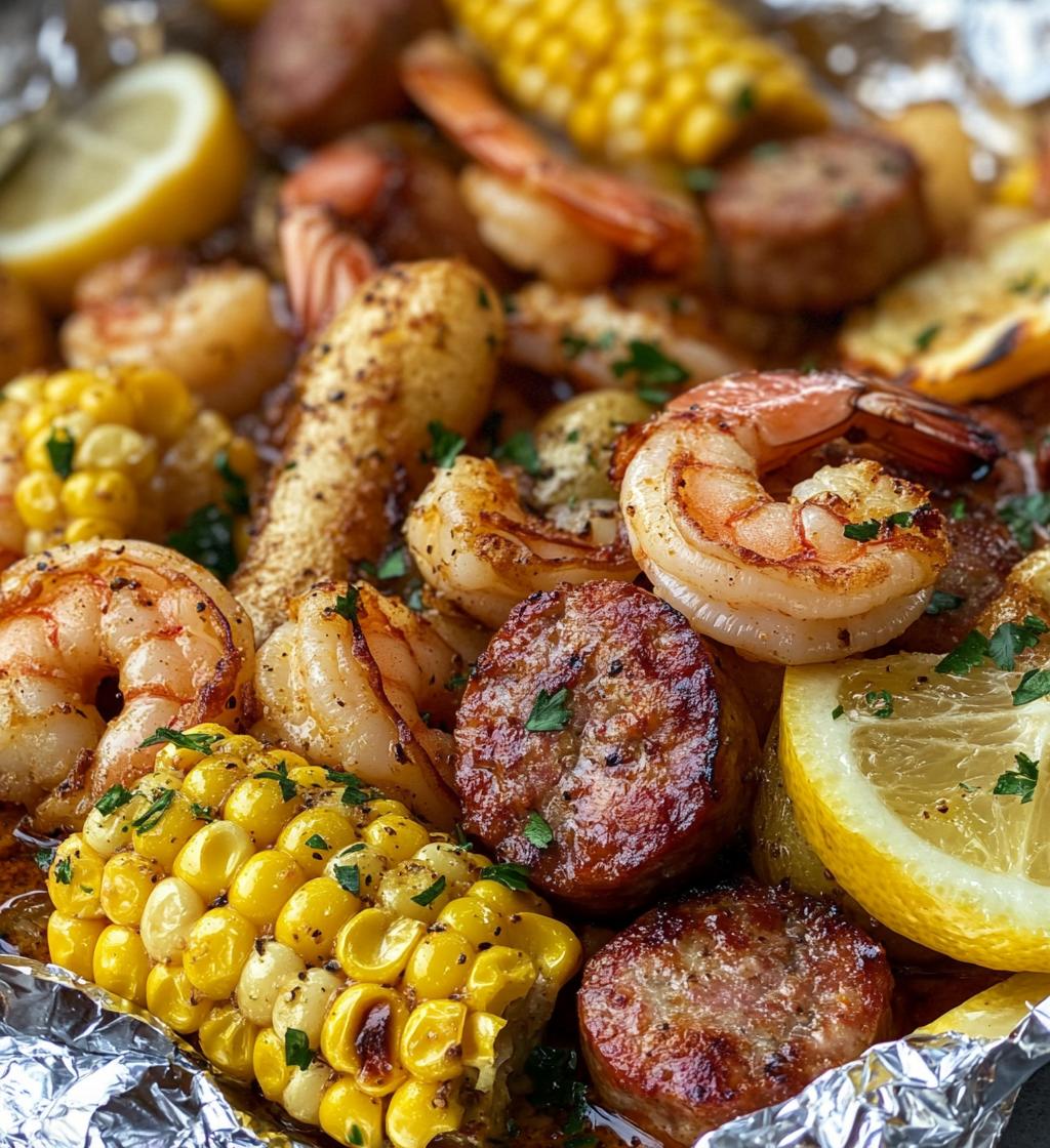 Shrimp, Corn, Potatoes, and Smoked Sausage Foil Pack - detail 1