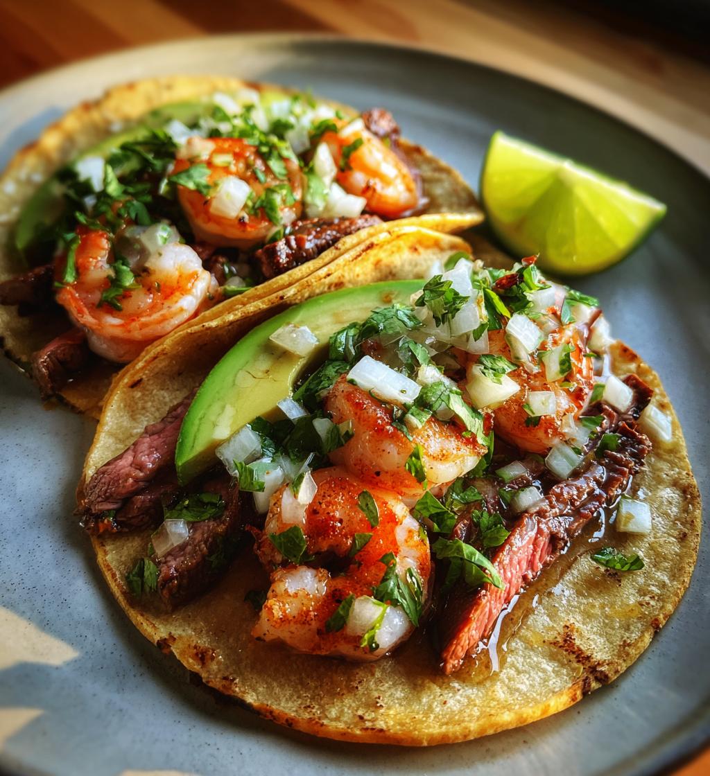 Shrimp and Steak Tacos - detail 1