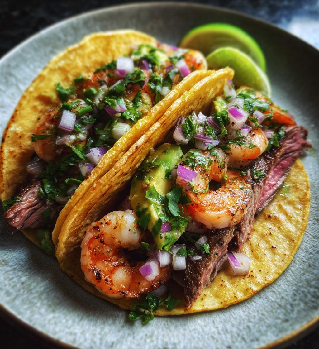 Shrimp and Steak Tacos