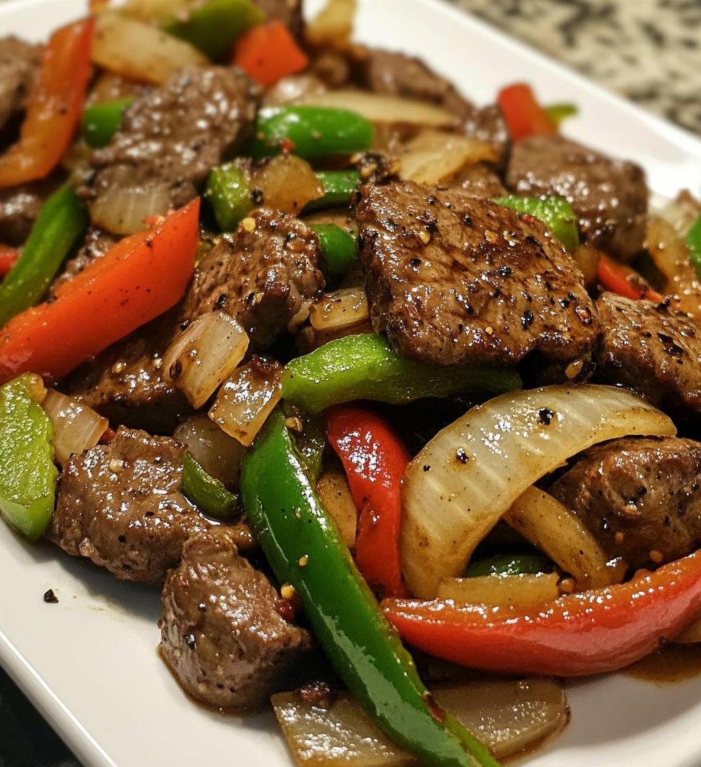 Sizzling Chinese Pepper Steak with Onions - detail 1