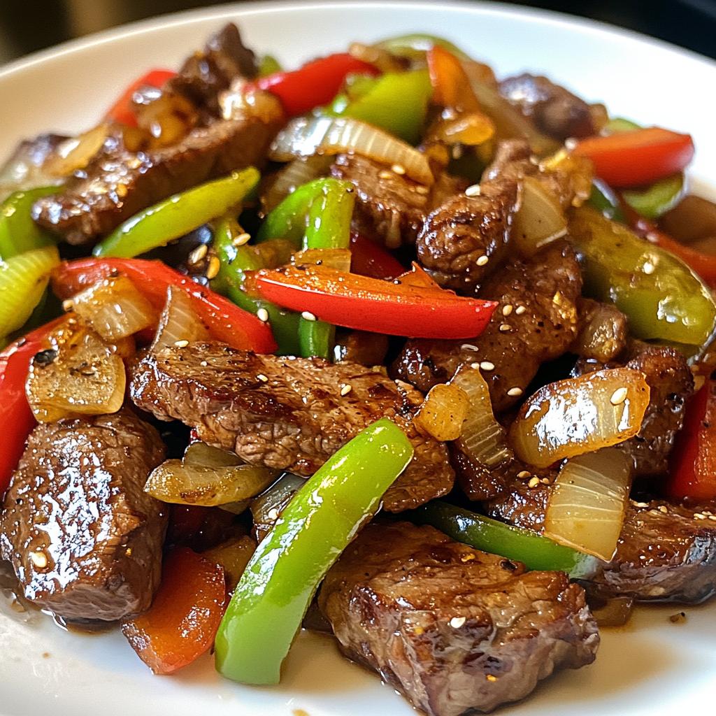 Sizzling Chinese Pepper Steak with Onions