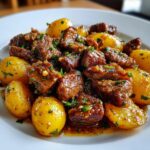 Slow-Cooked Comfort: Garlic Butter Beef Bites with Potatoes That Melt in Your Mouth