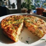 Smoked Salmon Frittata with Herbed Cream and Potatoes
