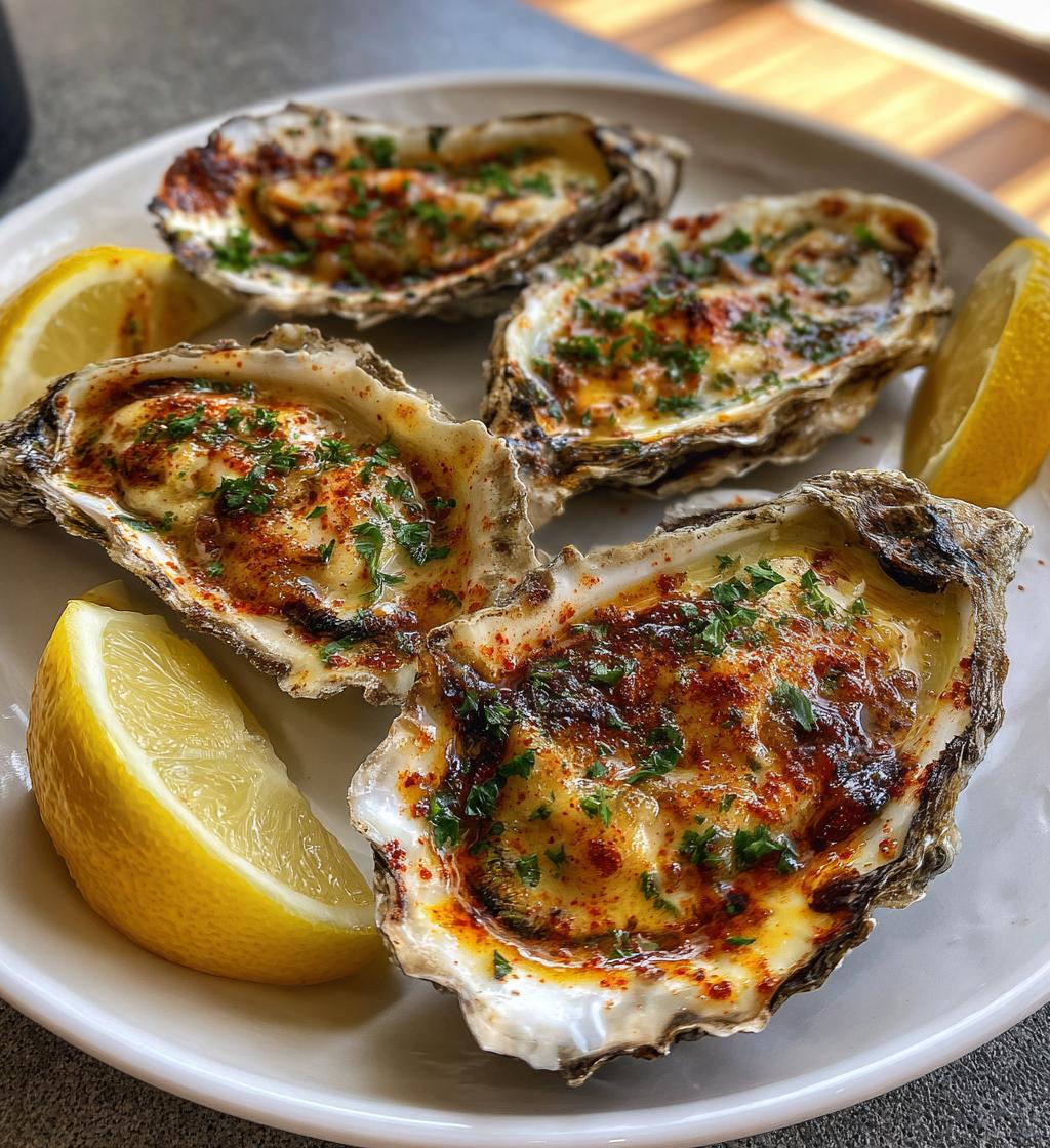 Smoky Lemon Garlic Grilled Oysters Recipe