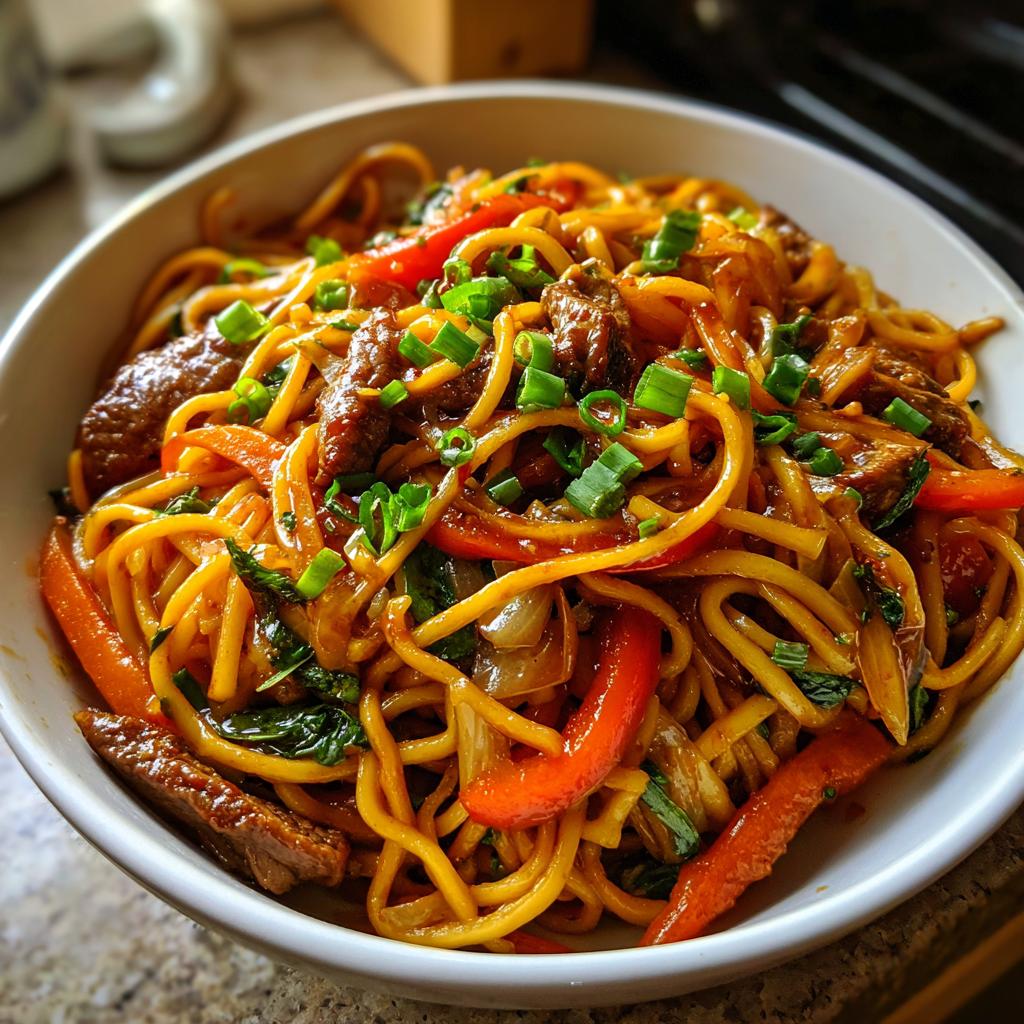 Spicy Beef Stir-Fry Noodles