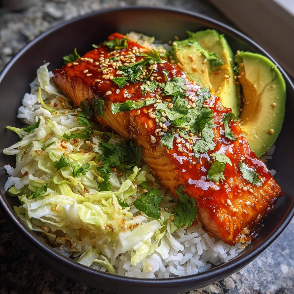 Spicy Sriracha Honey Salmon Bowl Recipe