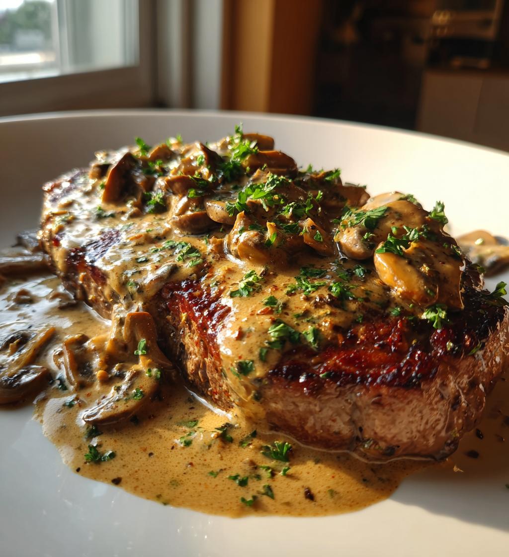 Steak Diane with Mushroom Cream Sauce - detail 1