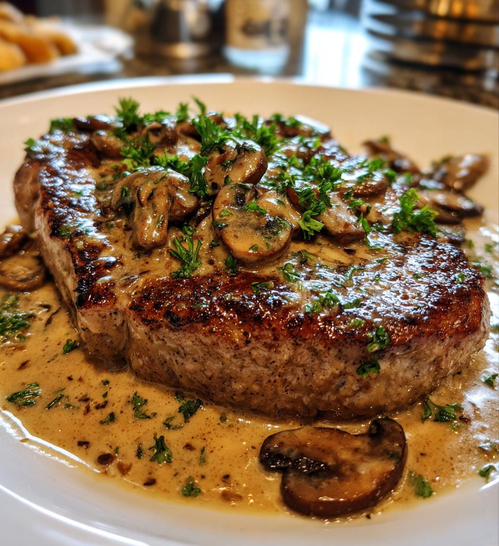 Steak Diane with Mushroom Cream Sauce