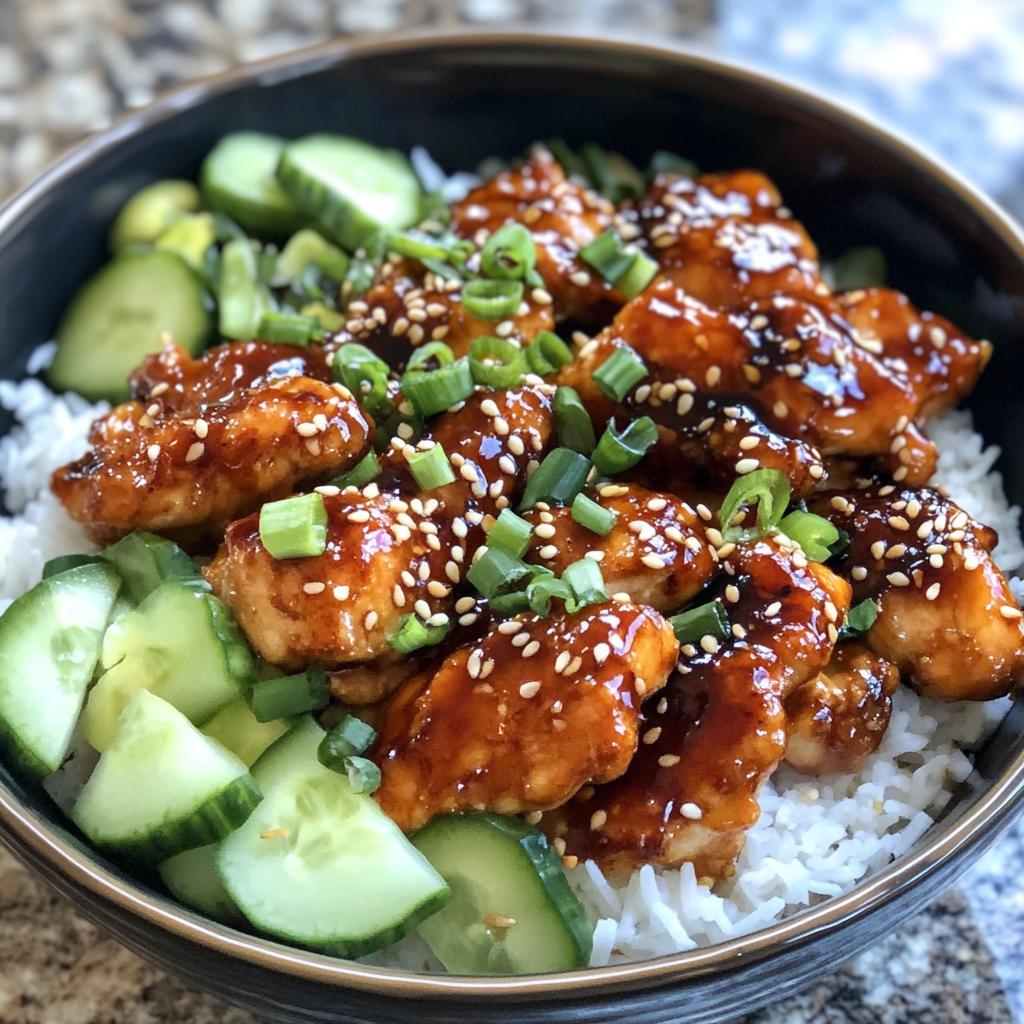 Sticky Chicken Rice Bowls Recipe
