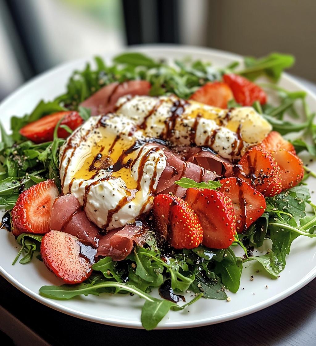 Strawberry, Prosciutto, and Burrata Salad with Balsamic and Maple Dressing - detail 1