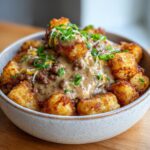 Tater Tot Breakfast Bowl with Sausage Gravy Recipe Easy & Hearty