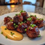 Tender Korean BBQ Meatballs with Spicy Mayo Dip