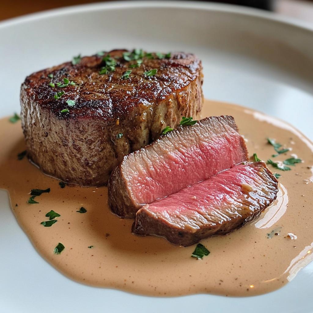 Tender beef fillet in a cognac cream sauce - detail 1