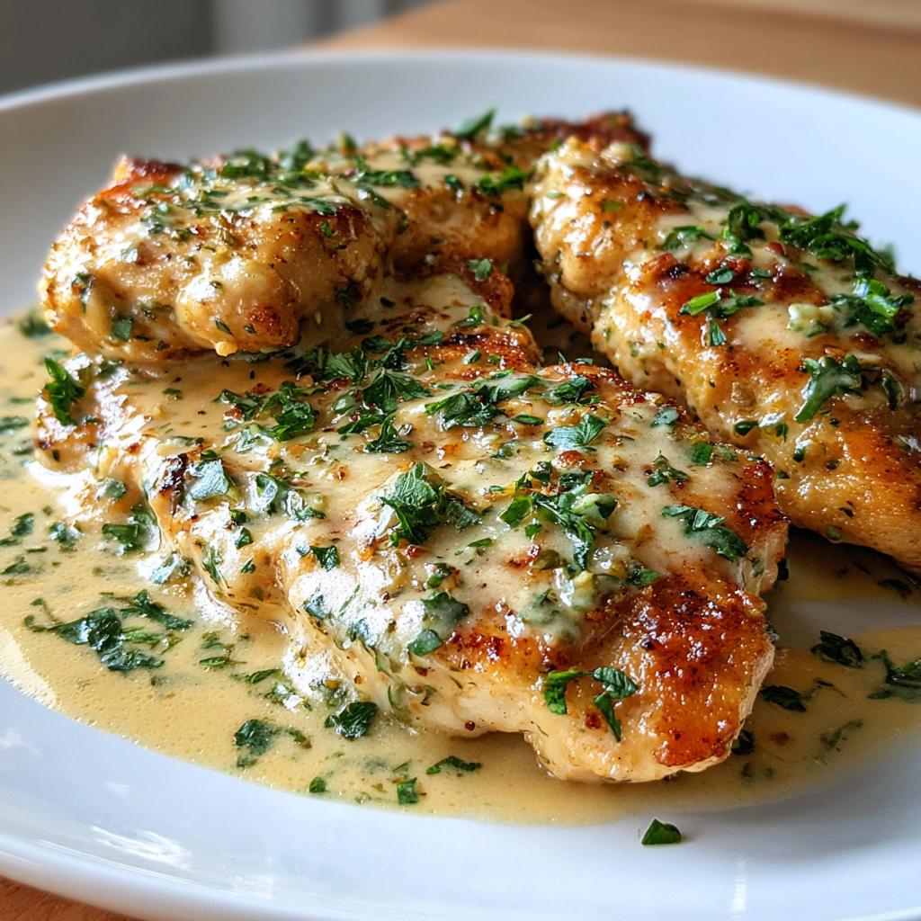 Tender chicken in a creamy butter garlic sauce - detail 1